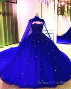 Tulle Ball Gown Quinceanera Dress With Cape Prom Dress