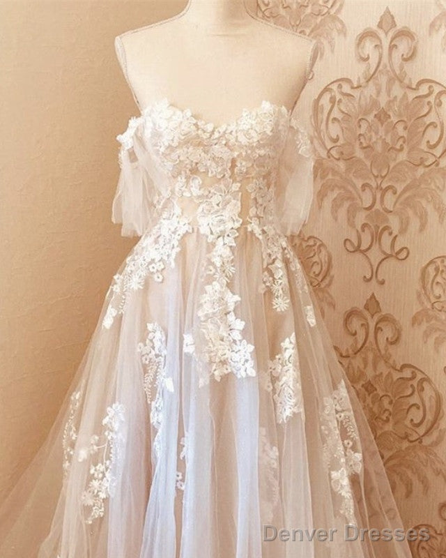 Tulle Boho Wedding Dress Off The Shoulder Lace Appliques Secondary image