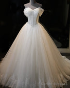 Tulle Corset Wedding Dress Ball Gown Lace Edge