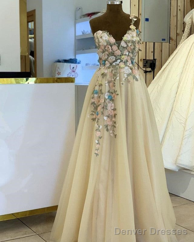 Tulle Floor Length Dress One Shoulder 3D Flowers Embroidery Secondary image