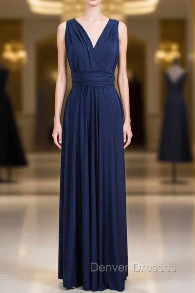 Tulle Floor-Length Sleeveless Convertible Bridesmaids Dress Main image