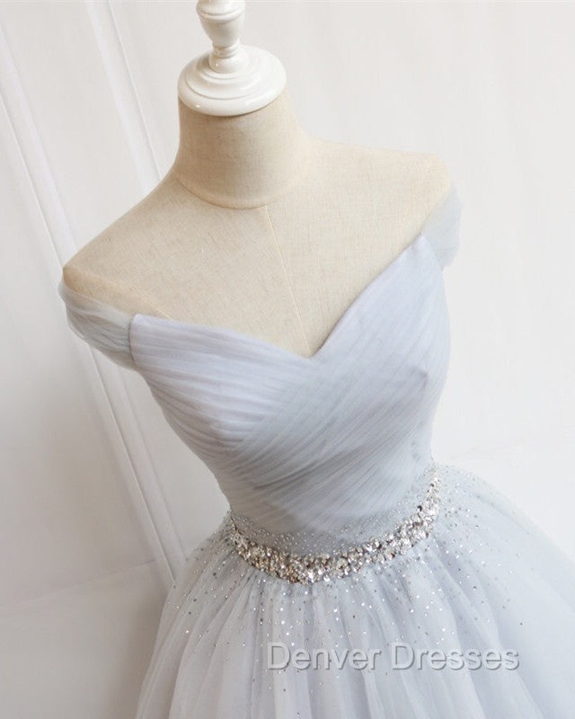 Tulle Homecoming Dress Off The Shoulder Beaded Sashes Secondary image