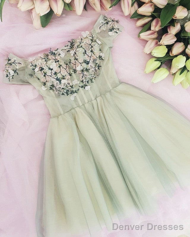 Tulle Homecoming Dresses Off The Shoulder Embroidery