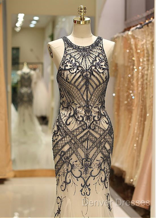 Tulle Jewel Beadings Mermaid Evening Dress