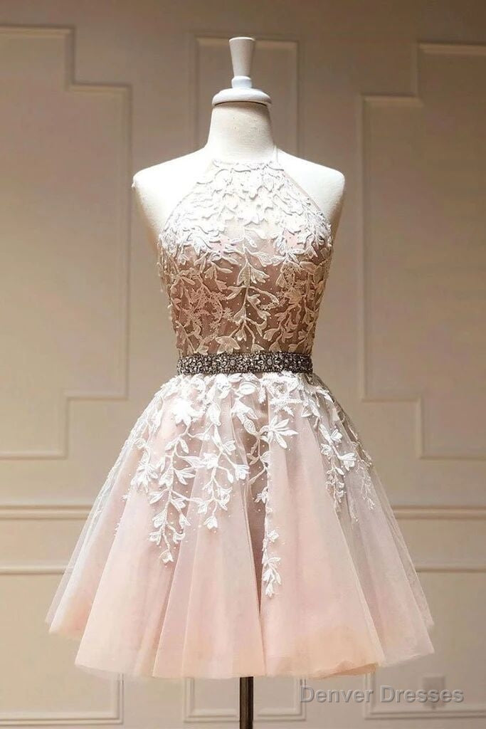 Tulle Lace Short Prom Dress Beading A Line Homecoming Dress Main image