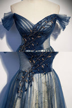 Tulle Long Off Shoulder Evening Dress