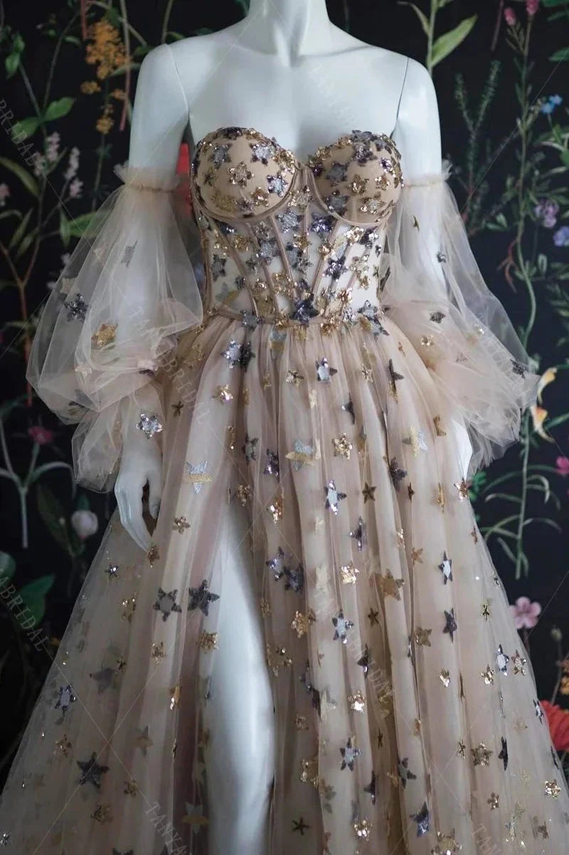 Light Color Exquisite Elegant Fashion Long Tulle Ball Gown Evening Dress Secondary image