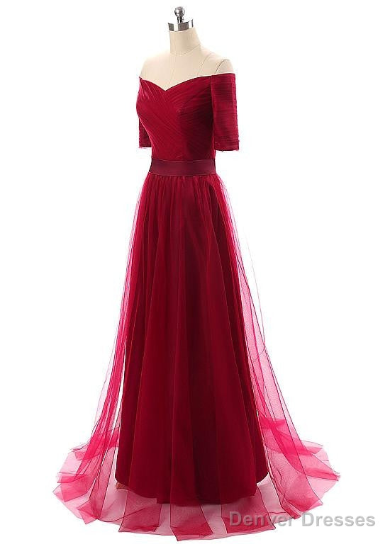 Tulle Off-The-Shoulder Evening Dresses With Pleats Secondary image