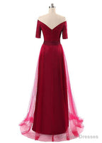 Tulle Off-The-Shoulder Evening Dresses With Pleats
