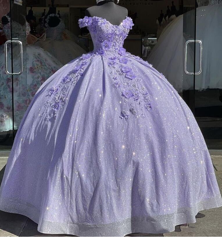 Tulle Princess Off Shoulder Long Formal Prom Dress, Long Strapless Pink Flower Appliqu¨¦S Evening Dress