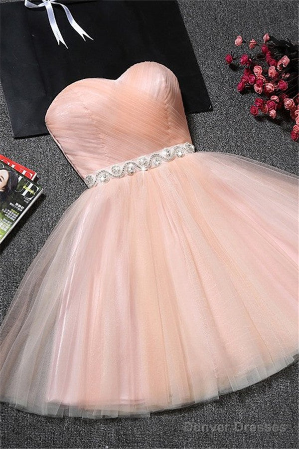 Tulle Ruffles Pink Homecoming Dress Sweetheart Short Hoco Dress Main image