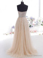 Tulle Sweetheart Sleeveless A-Line Floor-Length With Sequin Dresses