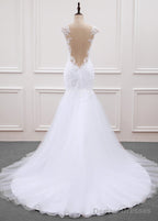 Tulle Trumpet/Mermaid Sweep Train Wedding Dresses