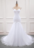 Tulle Trumpet/Mermaid Sweep Train Wedding Dresses