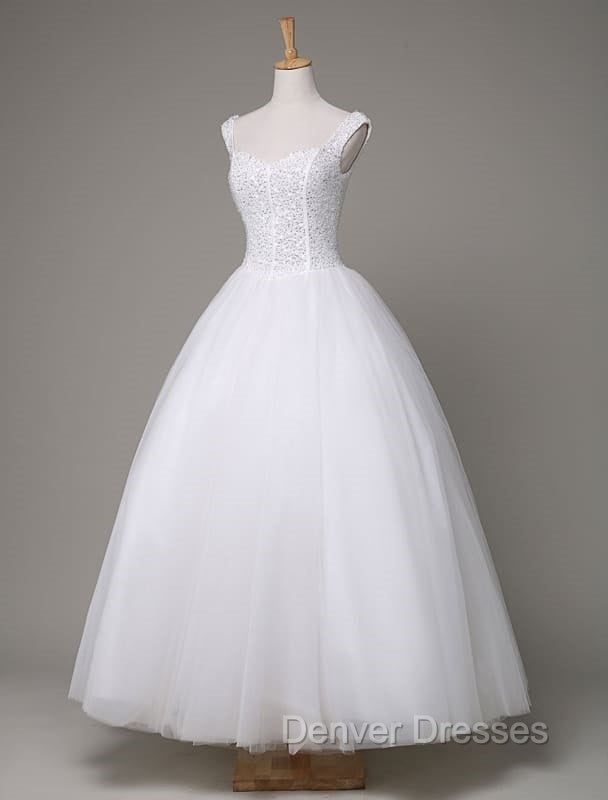 Tulle Wedding Dress Sweatheart Beading Ball Gown Floor Length Bridal Dress