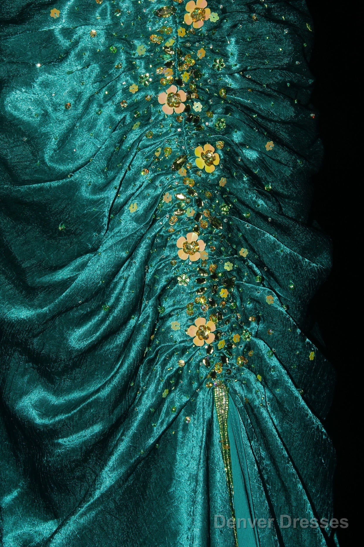 Turqoise Mermaid Halter Satin Beaded Long Prom Dress Retro V-Neck Rhinestone Evening Gown