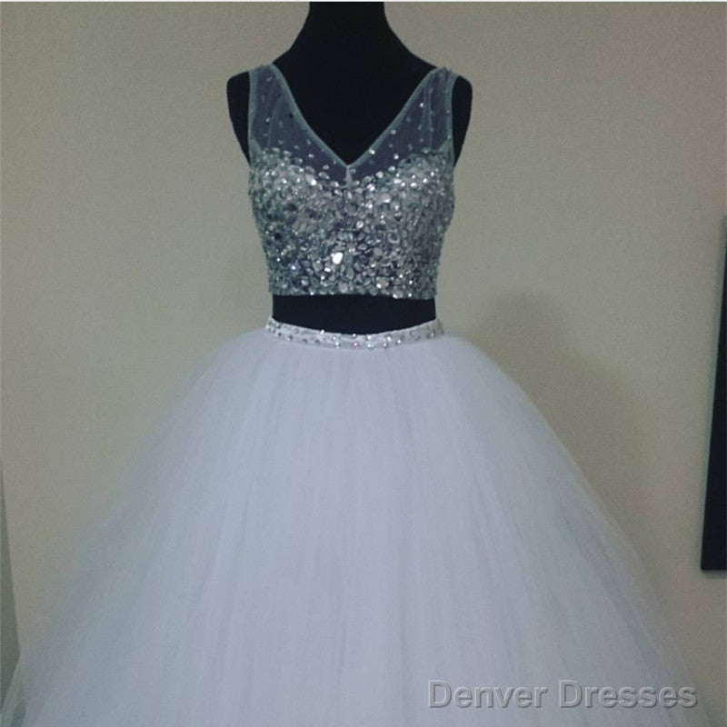 Two Piece Quinceanera Dresses Ball Gowns Crystal Beaded V Neck Main image
