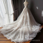 Ball Gown Off Shoulder Sleeveless Sweetheart Appliques Beading Tulle Wedding Dress