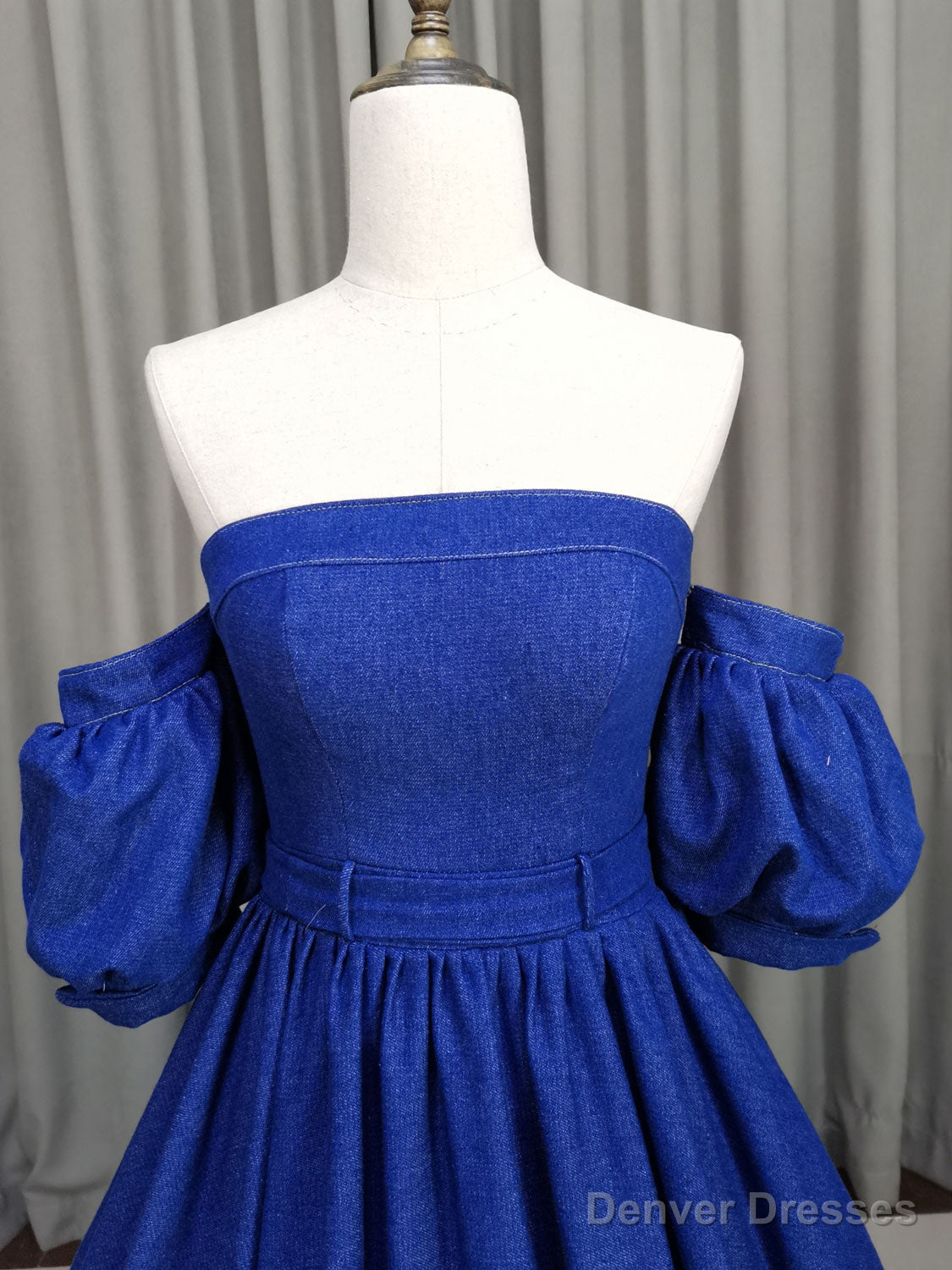 Unique Aline Blue Long Prom Dresses, Blue Long Formal Graduation Dresses Secondary image