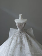 Unique Ball Gown Strapless Sequin Long Wedding Dresses Brides Dress