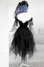 Unique Black Off The Shoulder Layered Tulle Homecoming Dress,Beautiful Prom Dress