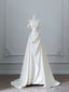 Unique Mermaid Strapless Long Wedding Dress With Short Sleeves Brides Dress