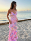 Unique Pink Ruffles Long Prom Dress Evening Dress