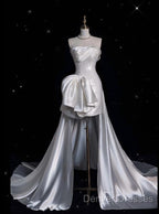 Unique Sheath Strapless Sequin Short White Wedding Dress Brides Dress