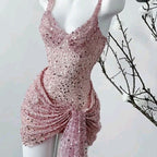 Unique Sheath Straps Sequin Lilac Formal Tight Homecoming Dress 8Th Grad Dance Graduation Dress Short Hoco Dress
