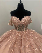 Unique Sleeveless Light Pink Ball Gown Prom Evening Formal Dress