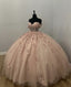 Unique Sleeveless Light Pink Ball Gown Prom Evening Formal Dress