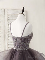 Unique Sweetheart Tulle Beads Short Prom Dress Cute Homecoming Dress