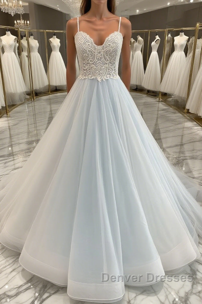 Unique sweetheart tulle lace long prom Dress, lace evening Dress Main image