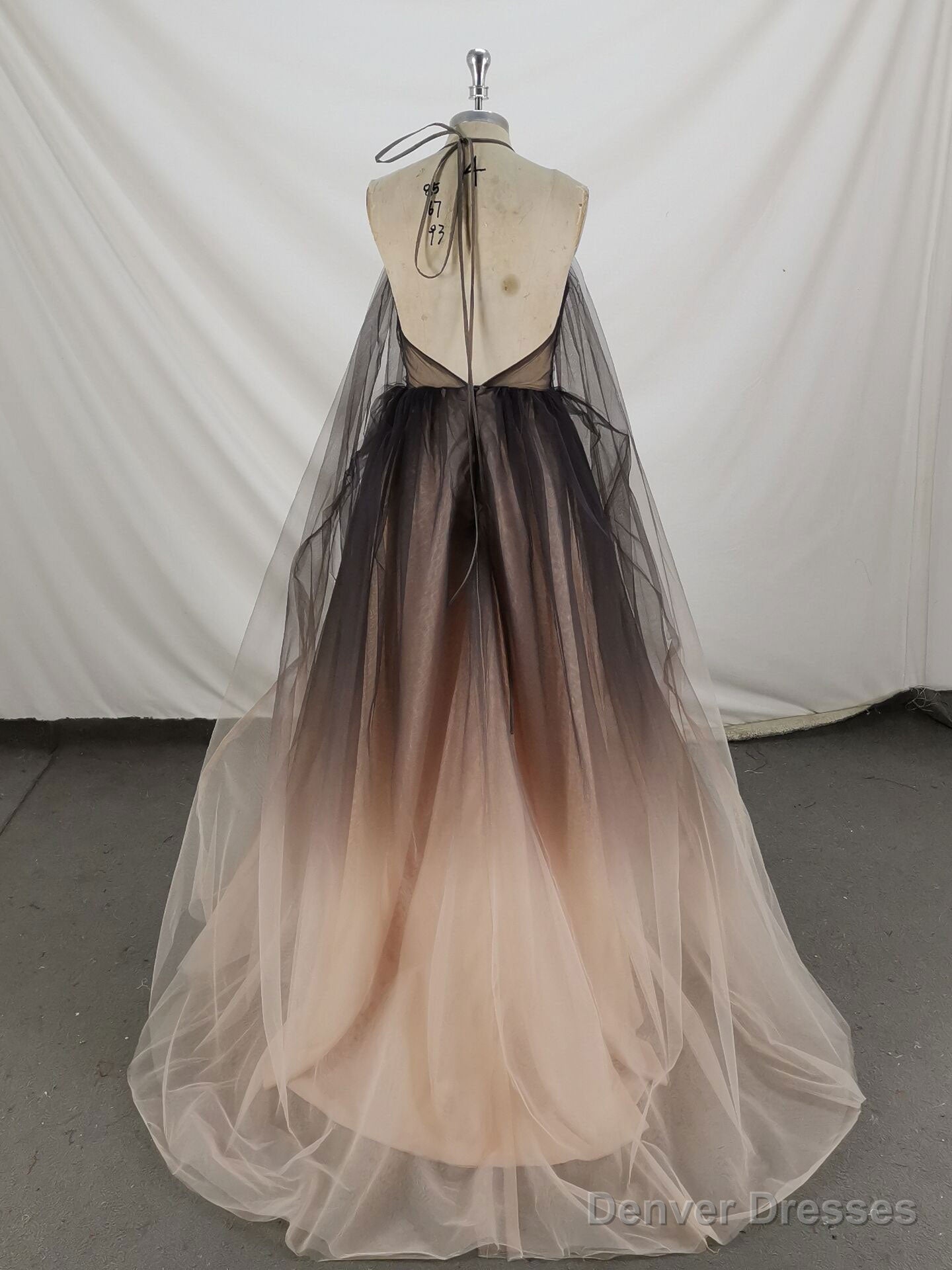 Unique V Neck Tulle Long Prom Dress Tulle Formal Dress Secondary image