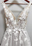 V-Neck A-Line Wedding Dress, Bridal Gown ,Dresses For Brides