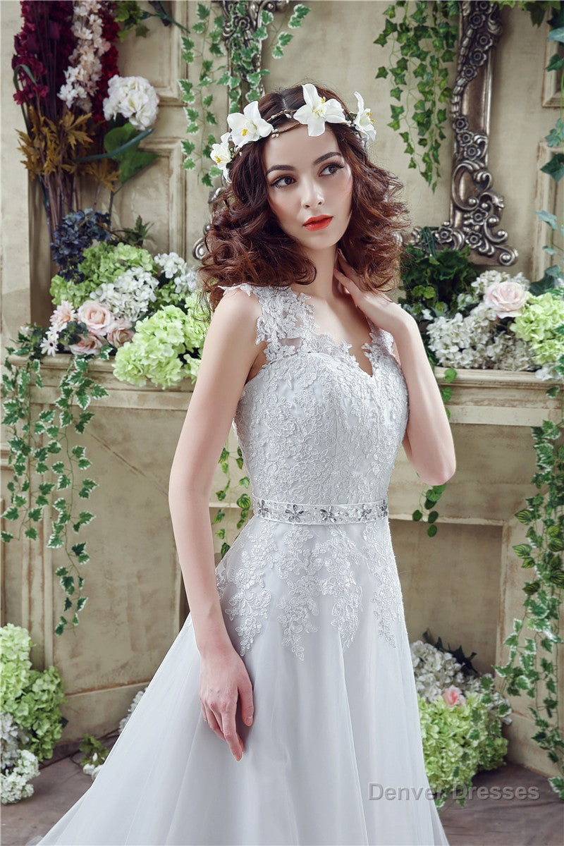 V-Neck A-Line Wedding Dresses Main image