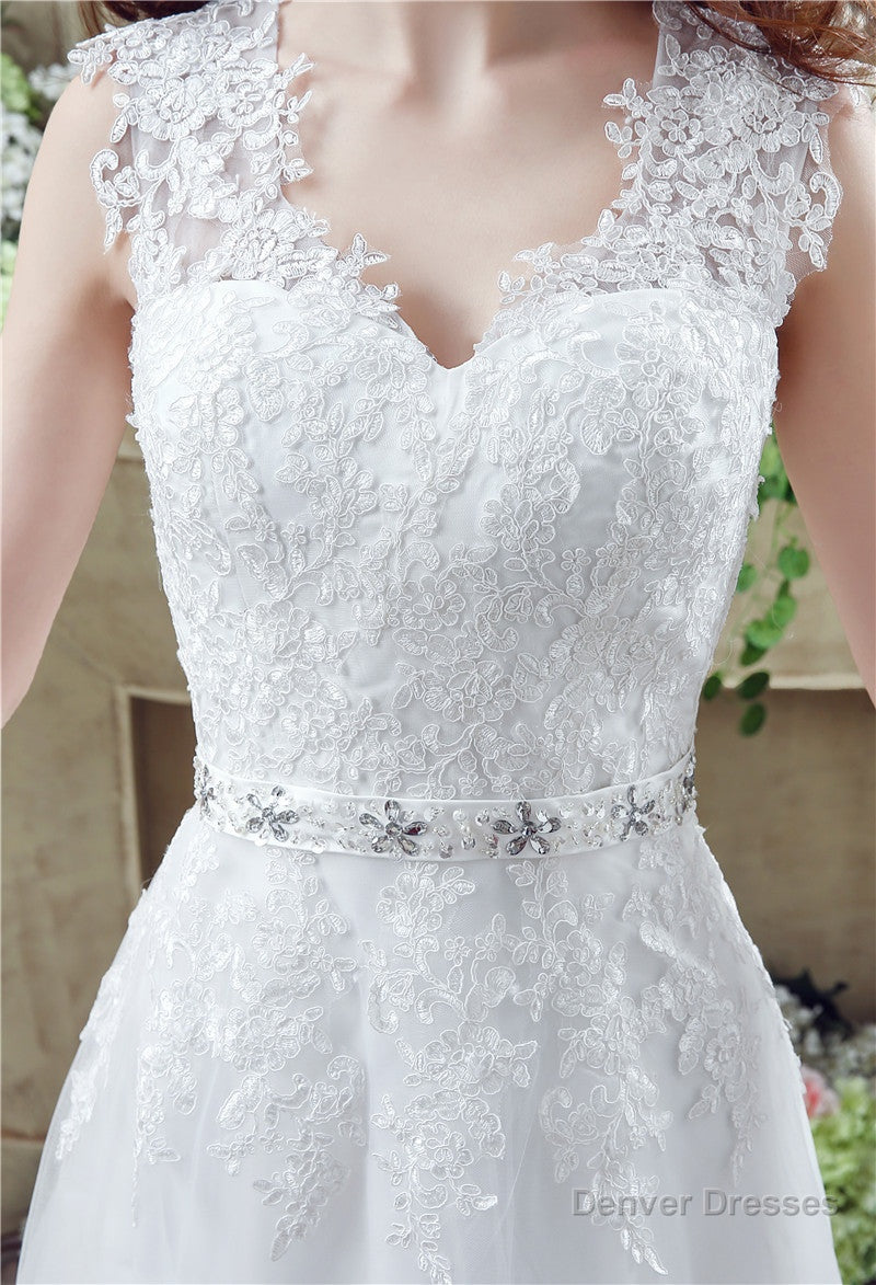 V-Neck A-Line Wedding Dresses