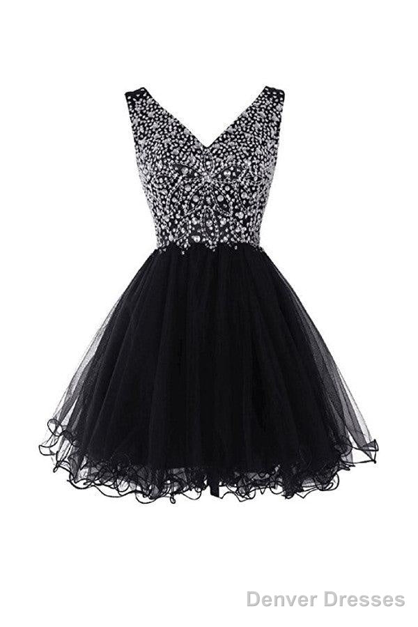 V-Neck Beads Chiffon Homecoming Dress Short Prom Dress Main image