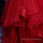 V Neck Burgundy Prom Dress, Wine Red V Neck Formal Evening Dress