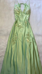 V-Neck Long Prom Dress ,Light Green Evening Formal Gown