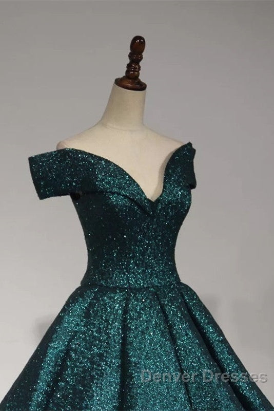 V-Neck Off The Shoulder Sequins Ball Gowns Quinceanera Dress