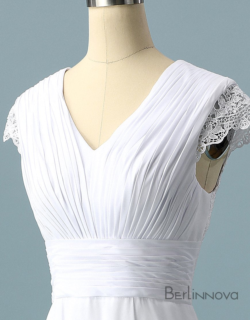 V Neck Ombre Formal Prom Dress, A Line Wedding Party Gown
