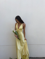 V-Neck Purple Satin And Floor Length Prom Dress Evening Gown