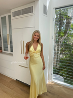 V-Neck Purple Satin And Floor Length Prom Dress Evening Gown