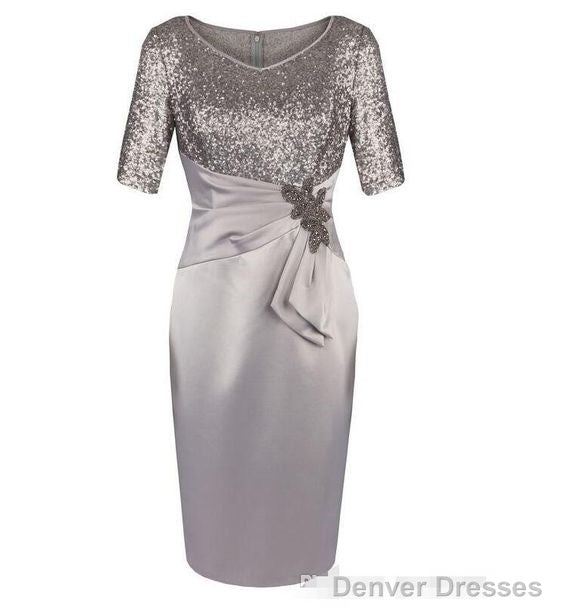 V Neck Sheath Mother Of The Bride Dresses Homecoming With Sequins