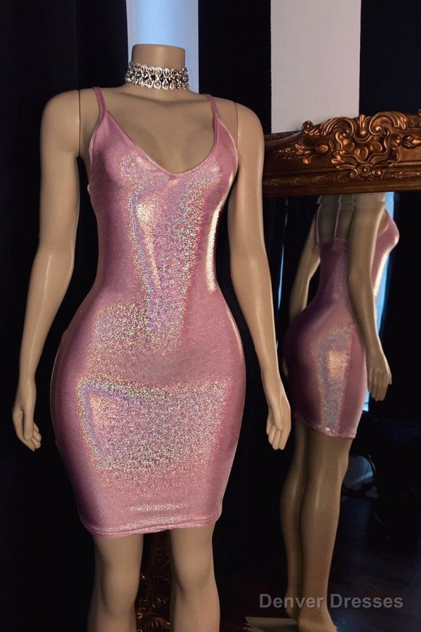 V-neck Spaghetti Shinning Mini Homecoming Dresses Main image