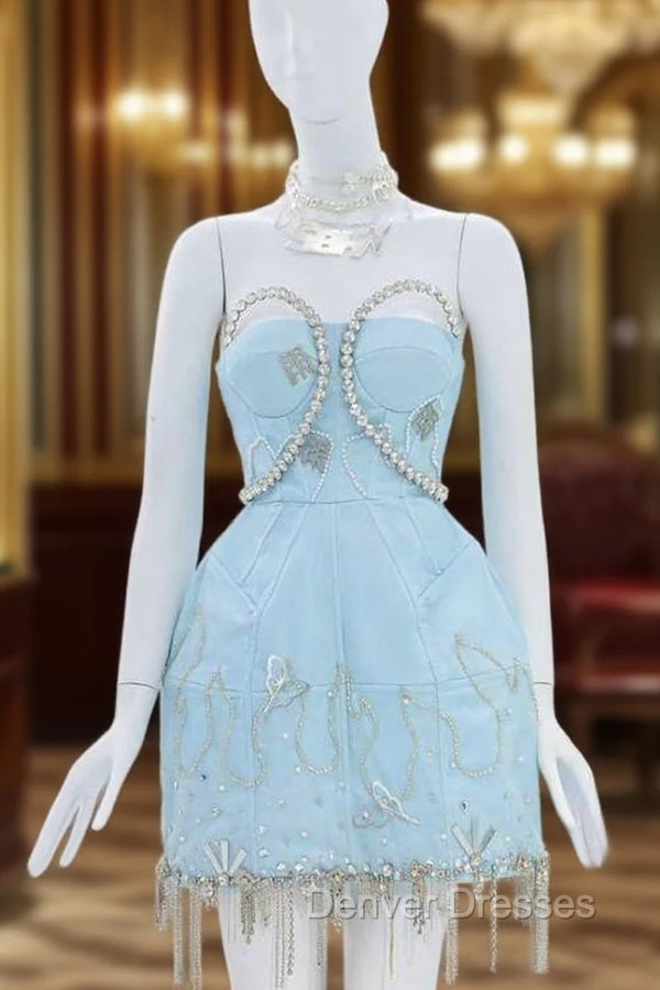Vintage A-Line Blue Homecoming Dress 18Th Birthday Outfits Main image