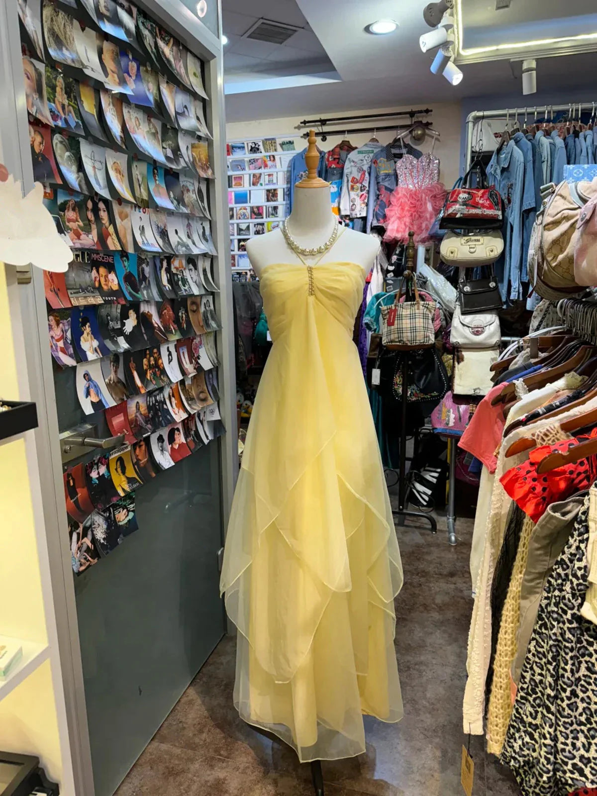 Vintage A Line Halter Yellow Long Birthday Dress Party Dress Birthday Outfit Secondary image