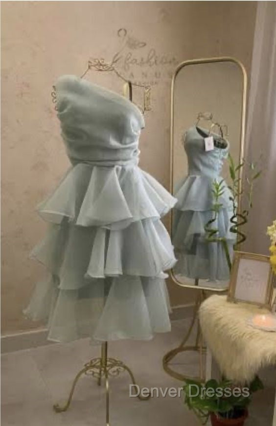 Vintage A-Line One Shoulder Homecoming Dress 18Th Birthday Outfits Secondary image