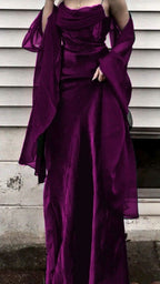Vintage A Line Spaghetti Straps Sleeveless Burgundy Prom Dress Long Prom Dress